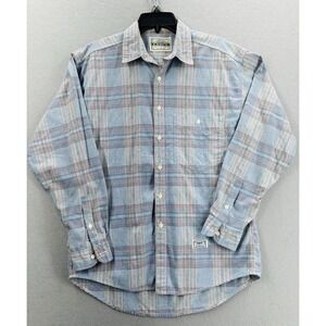 EUC Levi's Shirt Mens M Blue Plaid Button Up Long Sleeve Cotton Casual Western